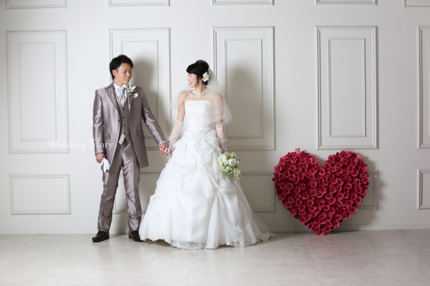 Wedding Story松戸店の洋装スタジオプランの撮影です。